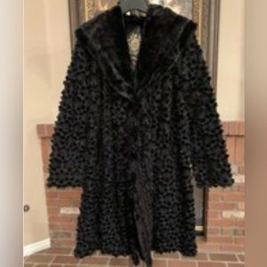 EUC Johnny Was Black Faux Fur jacket